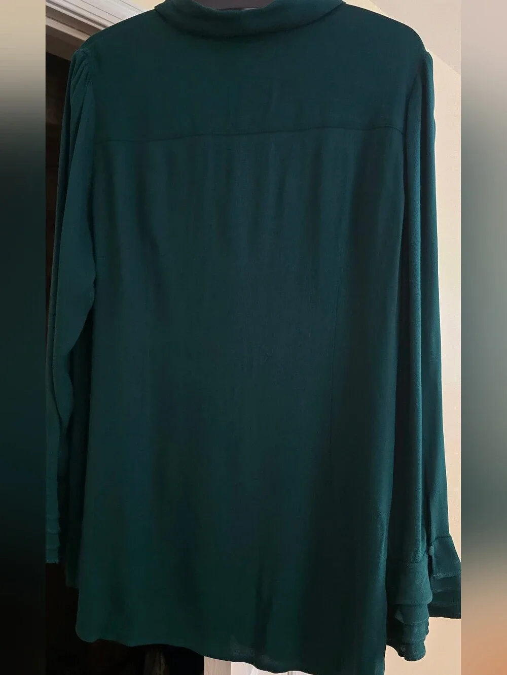 Soft Surroundings Deep Green Collared Blouse